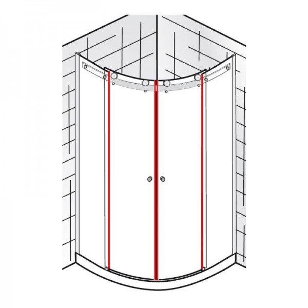 Dichtungssatz für ATELIER – Gleittür Runddusche 4-teilig