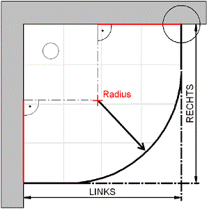 Skizze Abmessungen Runddusche