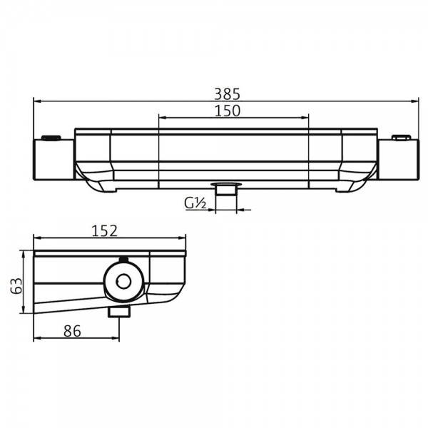 HSK Aufputz-Sicherheits-Duschthermostat AquaTray