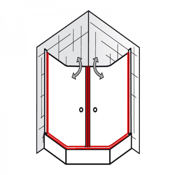 Dichtungssatz für EXKLUSIV– Fünfeckdusche, 2-teilig