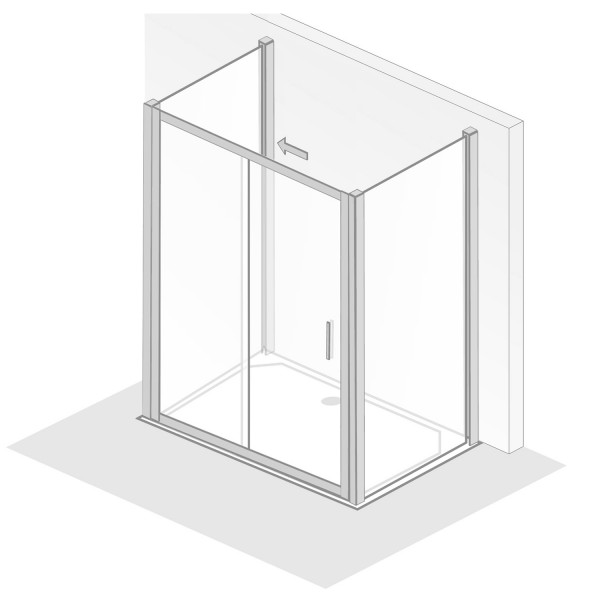 HSK Favorit Plus U-Form Dusche mit Schiebetür 2-teilig Duschkabine