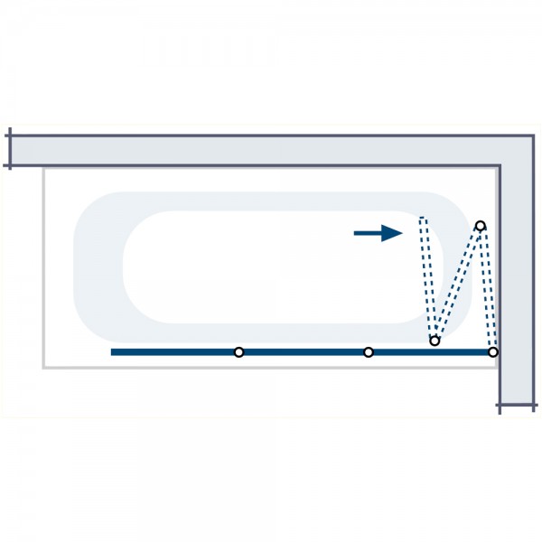 HSK Badewannenaufsatz Prima 3-teilig Kunstglas SpeedLine