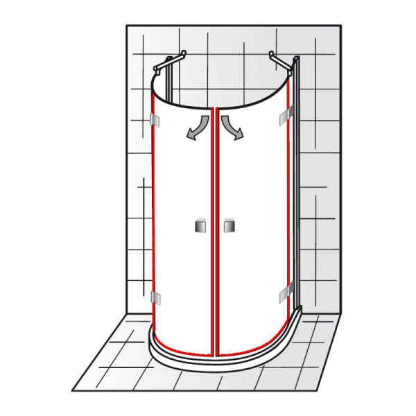 Dichtungssatz für ATELIER – Runddusche Halbkreis 4-teilig