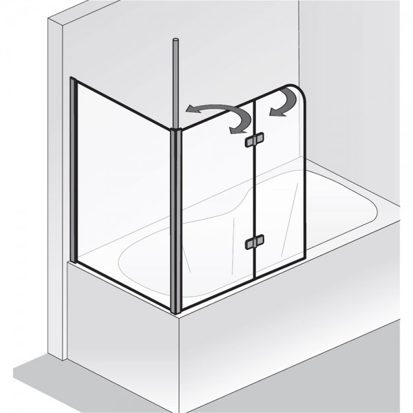 HSK Badewannenaufsatz Premium Softcube 2-teilig mit Seitenwand