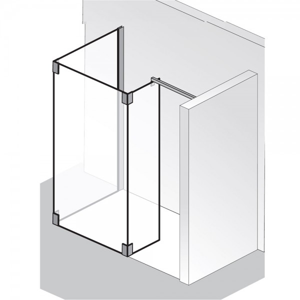 HSK Walk In K2P 1 Glaselement mit Seitenwand und Seitenteil