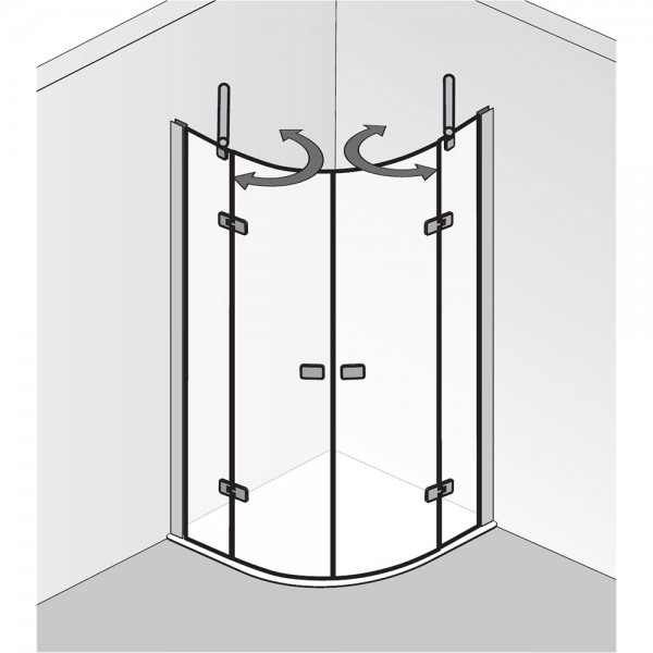 HSK Premium Softcube Runddusche Pendelbar 4-teilig