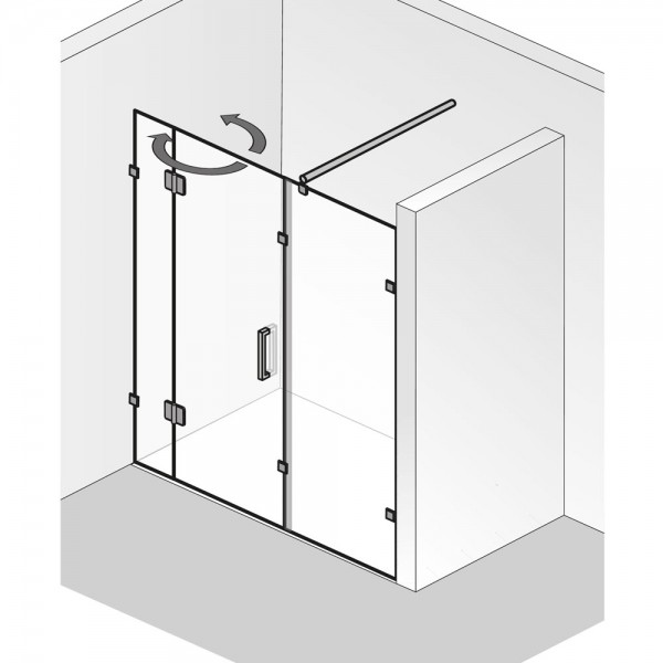 HSK Aperto Pur AOP.108 Raumnische pendelbar 3-teilig