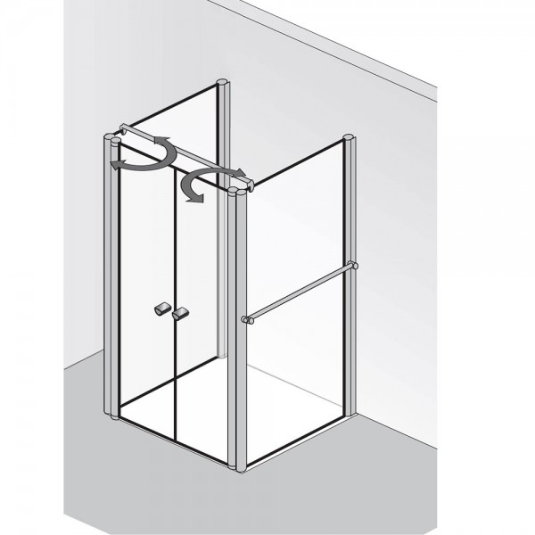 HSK Exklusiv U-Form Duschkabine mit Pendeltüren