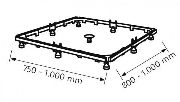 HSK Montagerahmen für Acryl-Duschwannen