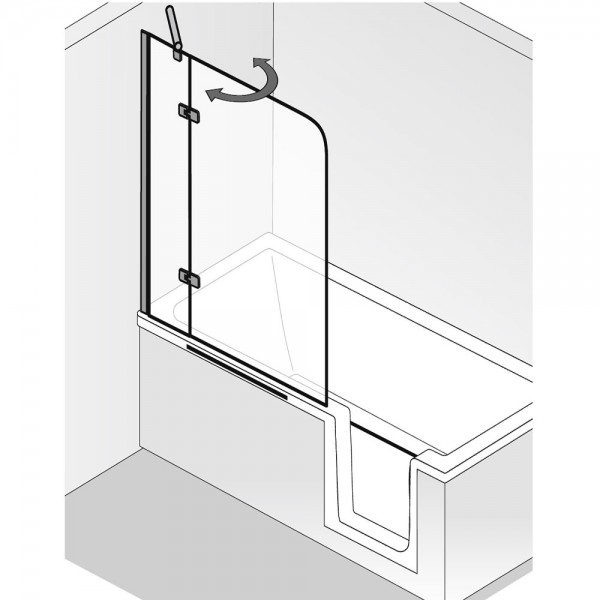 HSK Badewannenaufsatz Premium Softcube pendelbar 2-teilig