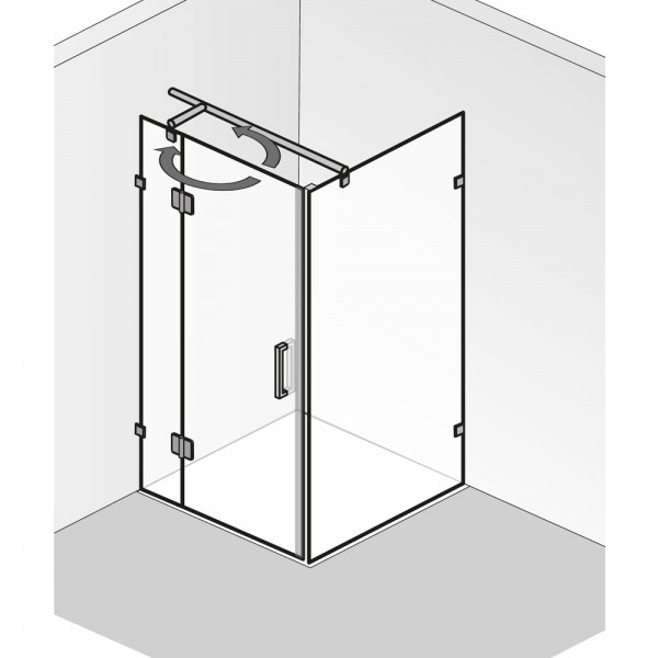 HSK Aperto Pur AOP.123 Drehtür pendelbar an Nebenteil mit Seitenwand