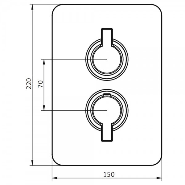 HSK Unterputz-Sicherheitsthermostat mit Absperrventil Softcube